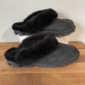 UGG Coquette Woman’s Cozy Slip On Slippers Sheepskin Sz 10 Luxury Outdoor